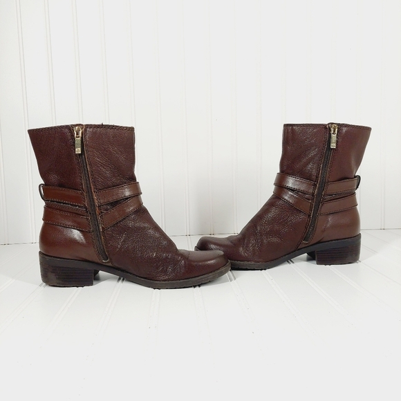 Ann Klein AkLoraine Leather Upper buckle Ankle Boots A958 - Picture 7 of 11